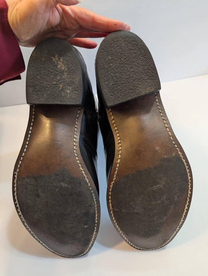 UFCW Boots Men's Size 12EE 1199 Black Leather VTG Cowboy Ankle USA Zip Up - Image 4 of 4