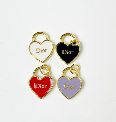 Lot of 4 Designer Gold Metal Zipper Pull Charm Heart