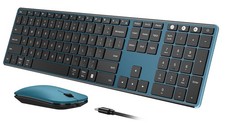 Wireless Bluetooth Keyboard and Mouse Combo, SKM64-3 Rechargeable Slim Quiet ...