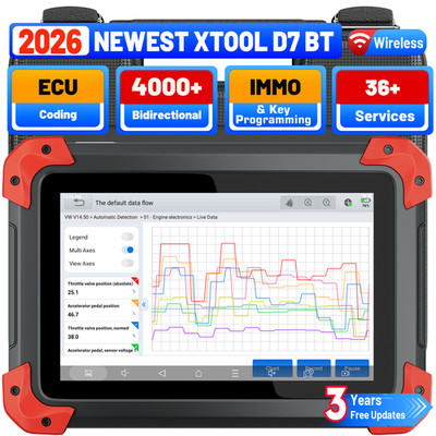 XTOOL D7BT Wireless OBD2 Bidirectional Diagnostic Scanner ECU Coding 36+Service