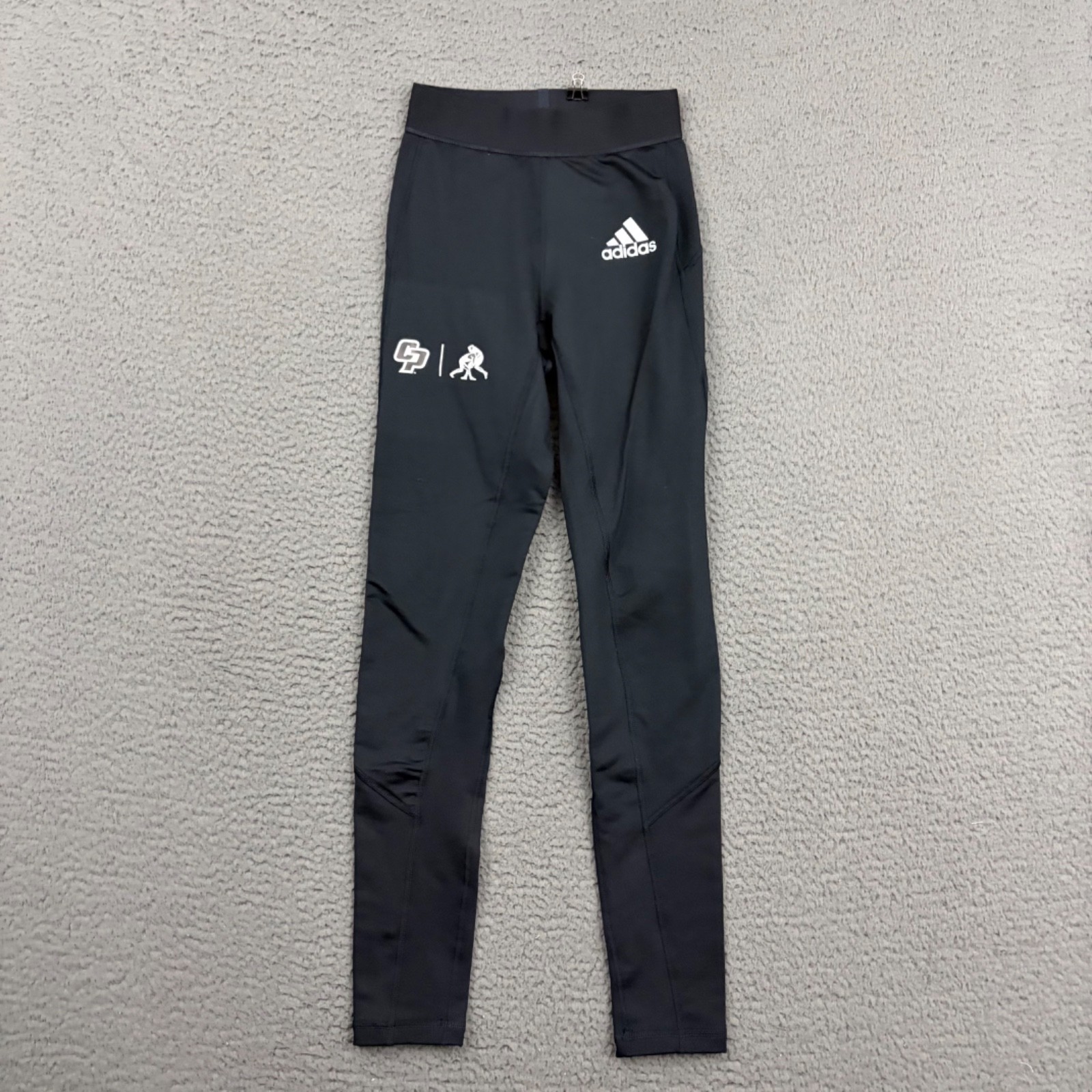 Adidas Leggings Womens Small Black Cal Poly Mustangs Wrestling Sports Activewear
