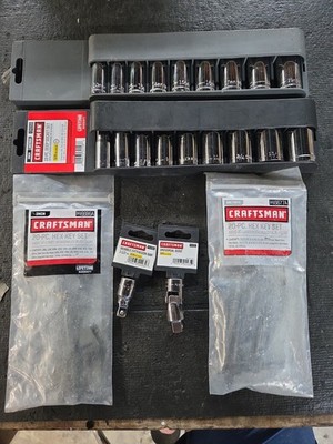 Craftsman 34558 18-Piece Deep Socket Set Standard SAE and Metric 3/8'' + 