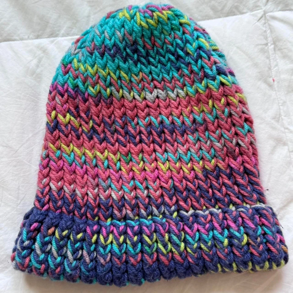 Gorro de punto multicolor hecho a mano hada grunge hippie Foto 2 de 4