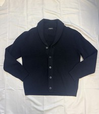 Massimo Dutti Men’s Ribbed Shawl Collar Cardigan | Wool Cashmere Blend | Size L