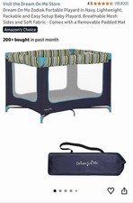 Dream On Me Zodiak Portable Playard Lightweight Foldable Travel Crib Navy Blue