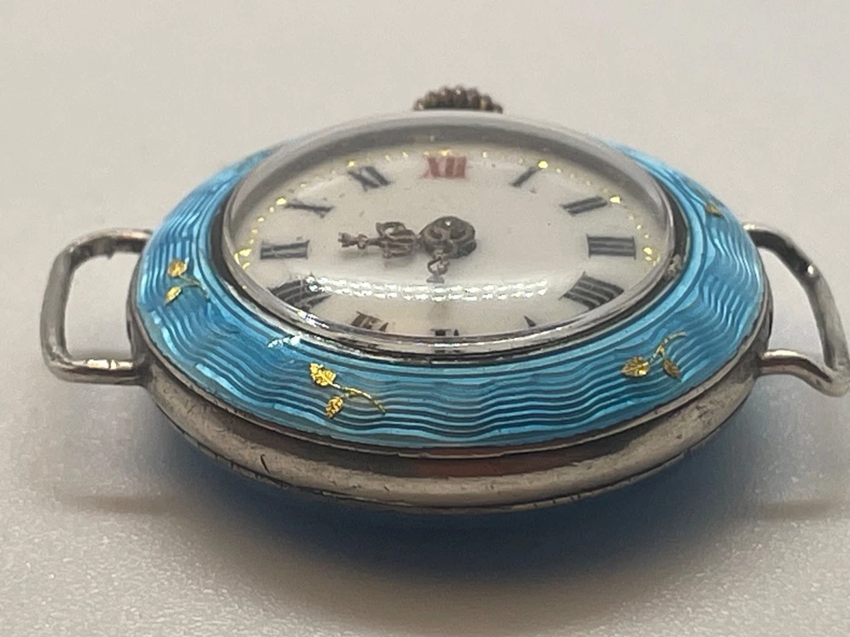 Watch Blue Guilloché Enamel and Solid Silver Working Beautiful. 1909 - image 3 of 4