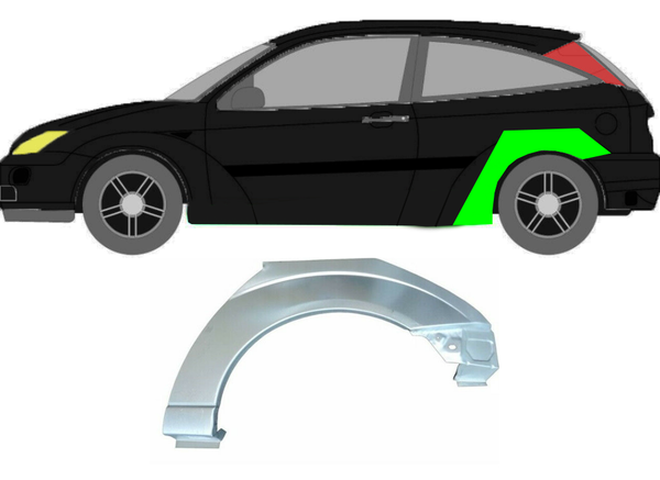 Radlauf FüR Ford Focus MK 1 1998 - 2007 3 TüRer Links-image