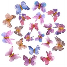 Glitter Butterfly Hair Clips, 20 PCS Double 1 Count Pack of 20 , multicolor