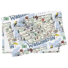 16x24 Inch Washington State Map Towel Microfiber Waffle Weave Dish Cloth Soft