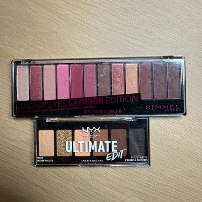 NYX Ultimate Edit & Rimmel Magnif'Eyes Crimson Eyeshadow Palette Bundle Makeup