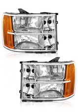 Headlights Assembly for 2007-2013 07-14 Upgrade-Chrome Housing Amber Reflector