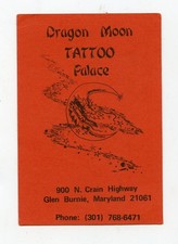 big original vintage 1970s dragon moon glen burnie maryland MD business card 3x4