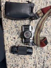 Canon AE-1 Program 35mm Film Camera FD 50mm f/1.8 Lens Telephoto Lens Case
