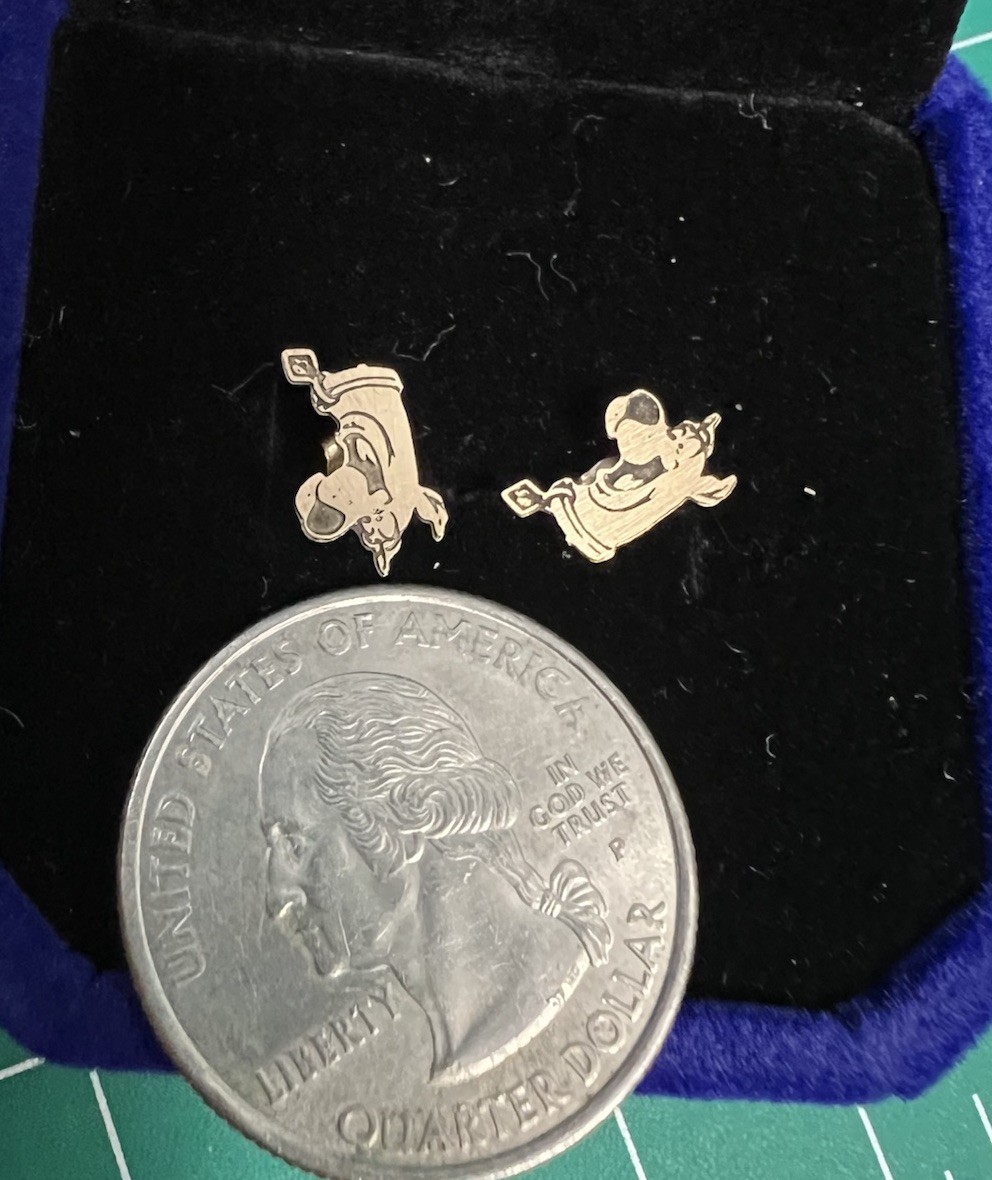 Small Signed 10k Solid Yellow Gold Scooby Doo Hea… - image 3