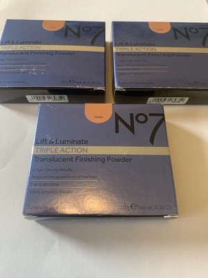 (Lot X 3)-NO 7 LIFT & LUMINATE Triple Action Translucent Finishing Powder-DEEP