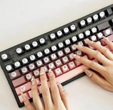 64pcs Long Nails Keyboard Stickers Raised Silicone Key Covers Typing Matte