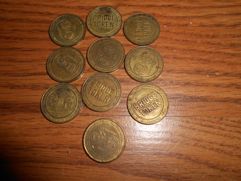 Ten 1934 Delaware River Joint Toll Bridge Token Coin Transit PA NJ coin