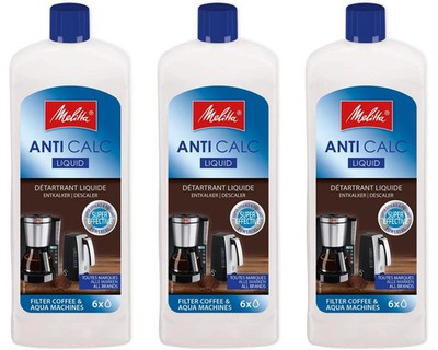 Melitta Flüssig Entkalker Anti Calc für Filtermaschinen & Wasserkocher, 3x 250ml