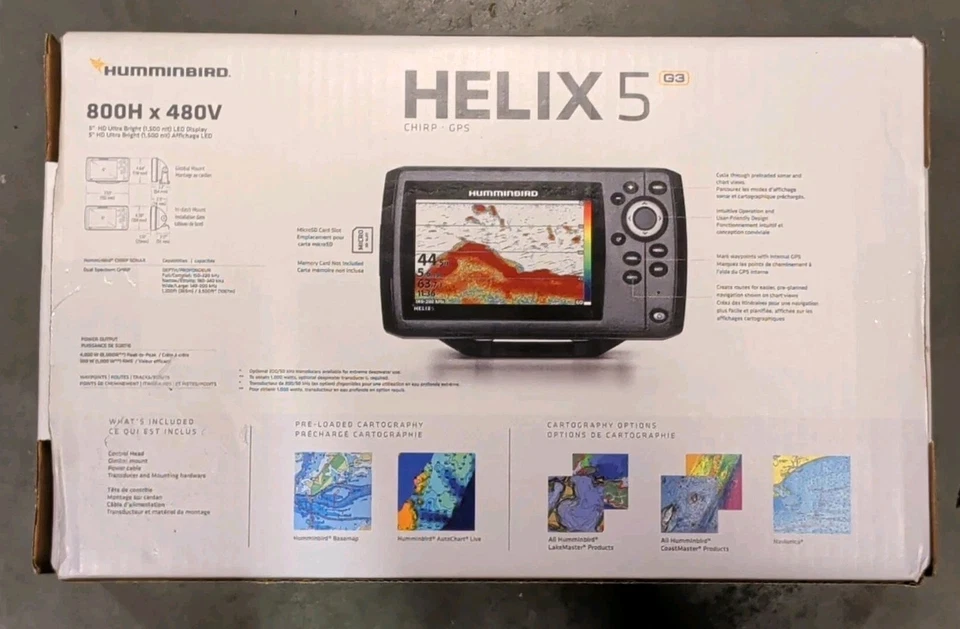 Humminbird Helix 5 Chirp G3 GPS Fish Finder (411660-1)  - Image 2 of 2
