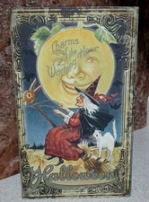 Halloween  "Charms of the Witching Hour"  Faux Book Box  11"H