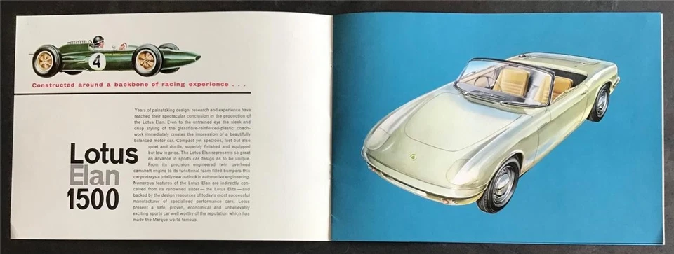 LOTUS ELAN 1500 Sports Car Sales Brochure c1962 — 第 4/4 张图片