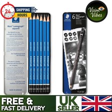 Staedtler Mars Lumograph Black - Tin of 6 Assorted Artists Pencils 100G6