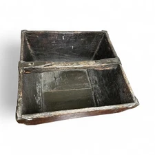 Antique Wooden Carrier Basket Primitive Farmhouse Decor Handle Trough