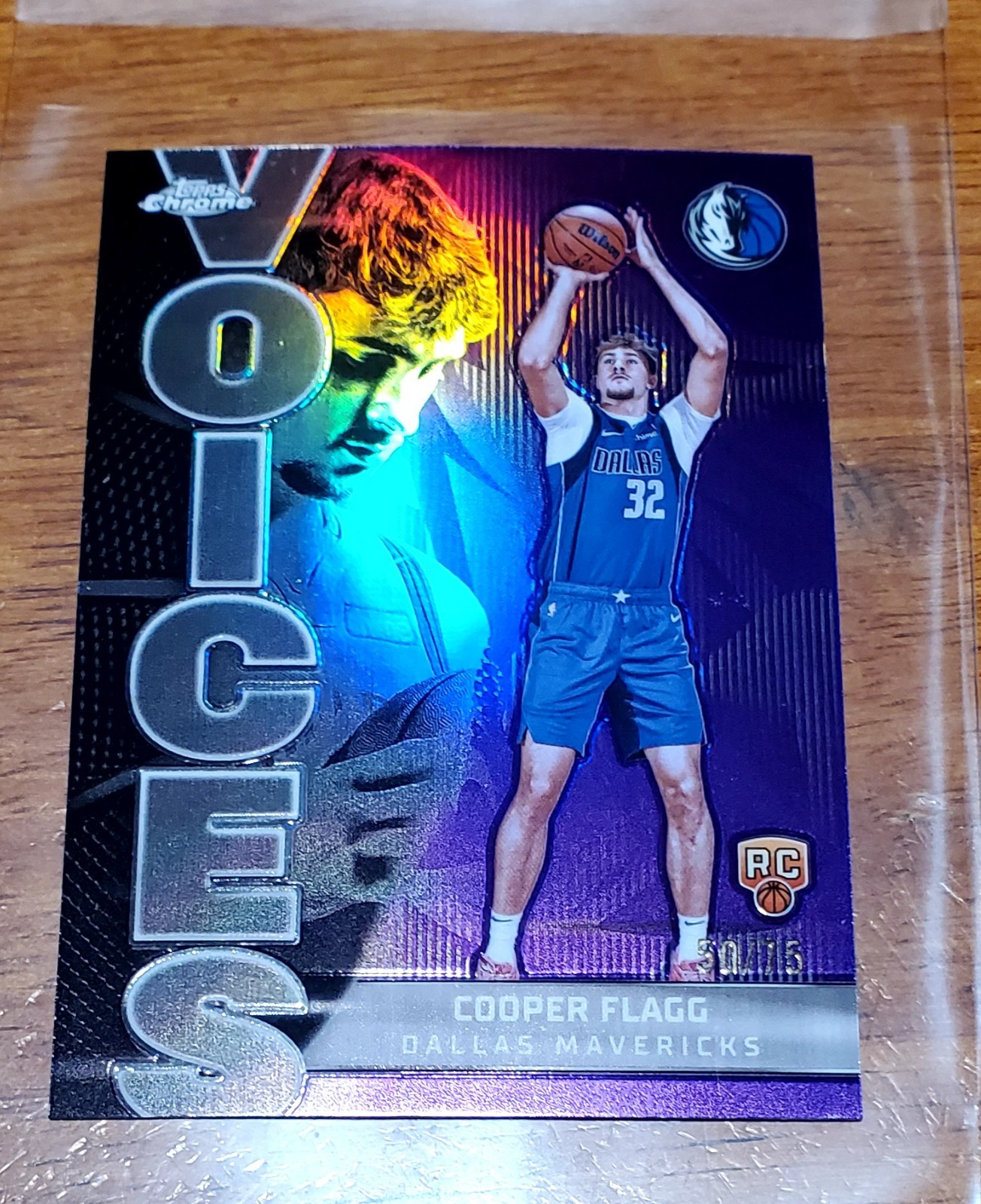 2025-26 topps chrome Cooper Flagg voices purple refractor 50/75 PRODUCTION LINE