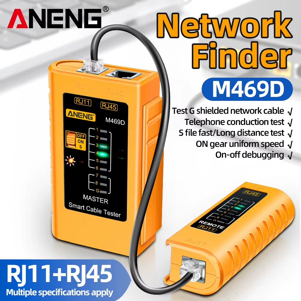 Professional Network Analyzer Tester M469D Cable Lan RJ45 RJ11 RJ12 ...