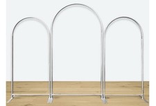 Party Backdrop Set of 3 Double Sided Arch, White Aluminum