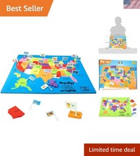 Kids' EVA Foam USA Map Jigsaw Puzzle - Learn Capitals  States Ages 5-10