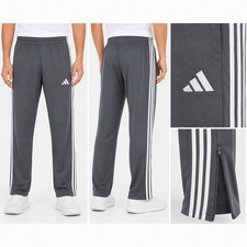 Adidas Men's NWT 3 Stripe Tricot Track Pants Grey Six KD6758