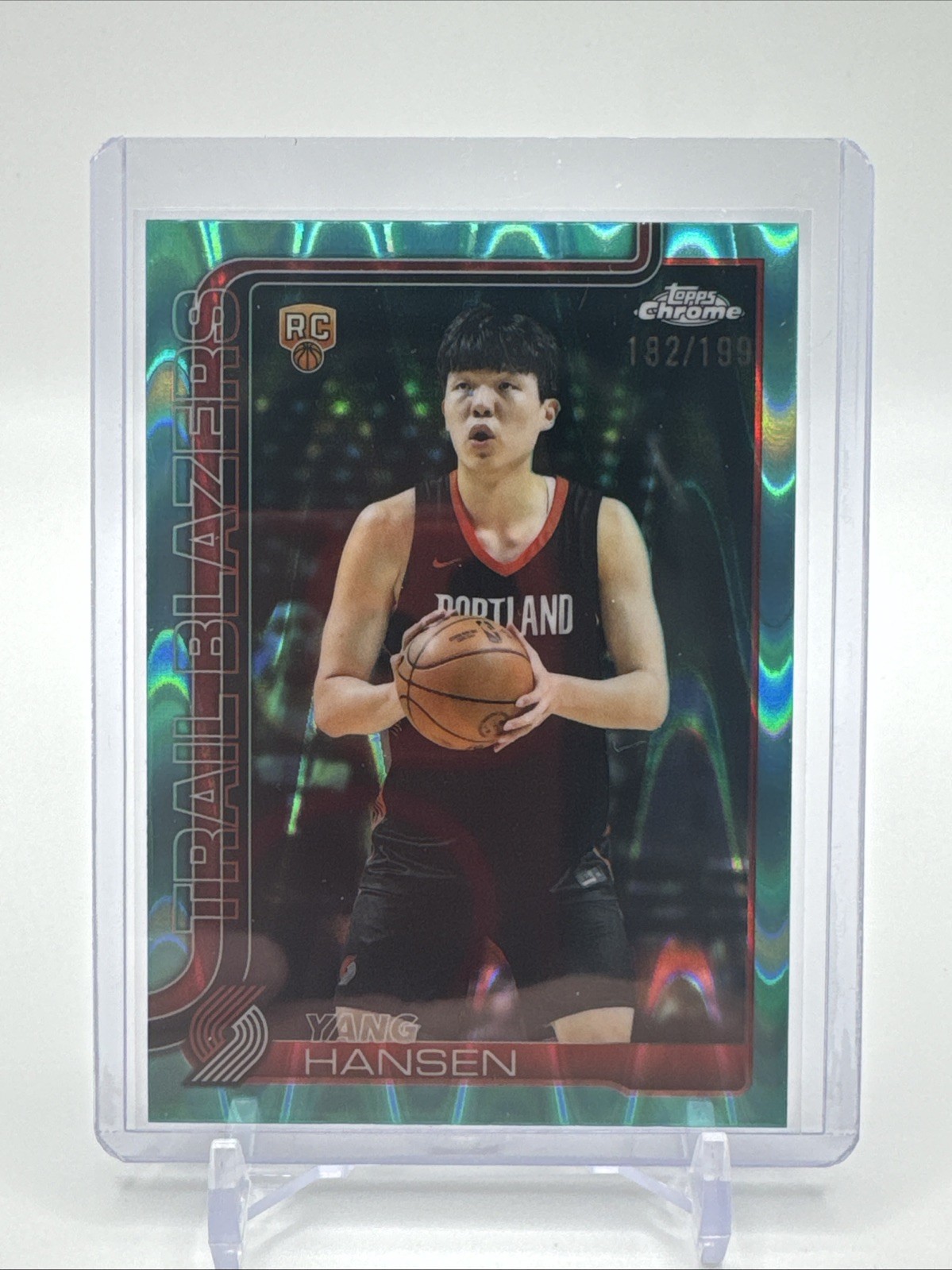 2025-26 Topps Chrome Yang Hansen #266 /199 Aqua Raywave