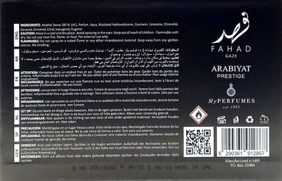 ARABIYAT PRESTIGE FAHAD GAZE EAU DE PARFUM SPRAY FOR MEN 3.4 Oz
