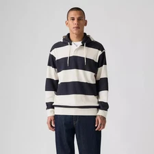 Levi's Men's Relaxed Fit Long Sleeve Thermal Rugby Polo Shirt - Navy