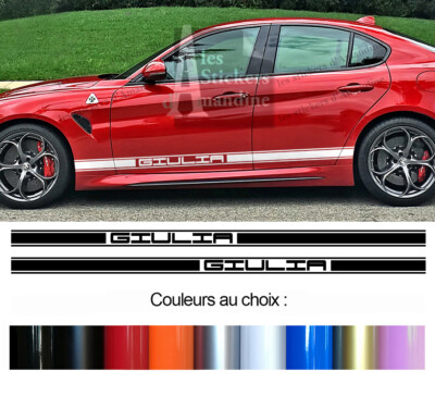 2 X UNTERE STREIFEN FÜR ALFA ROMEO GIULIA DECO PORTIERE STICKER BD591-16