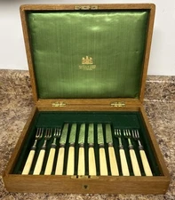 Mappin & Webb Fork And Knife Set Vintage London Complete Good Condition