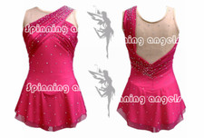 Ice Figure Skating Dress/Dance/Baton Twirling costume Outfit Custome pink