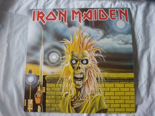 IRON MAIDEN IRON MAIDEN BLUE GREEN OFFICIAL TRANSLUCENT CLEAR VINYL GLOBUS NM - Picture 7 of 14