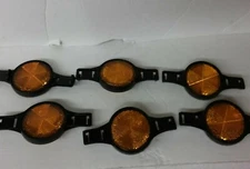 Lot of 6 Vintage GULCO 22 Bicycle Wheel Reflectors  Orange With  Black Housings