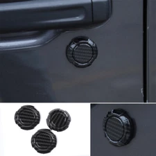 Carbon Fiber ABS Door Key Jack Socket Trim Cover For Jeep Wrangler JL JT 2018-23