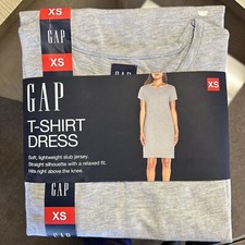 Gap Women's Knee Length Relaxed Fit Lightweight T-Shirt Dress XS Gray