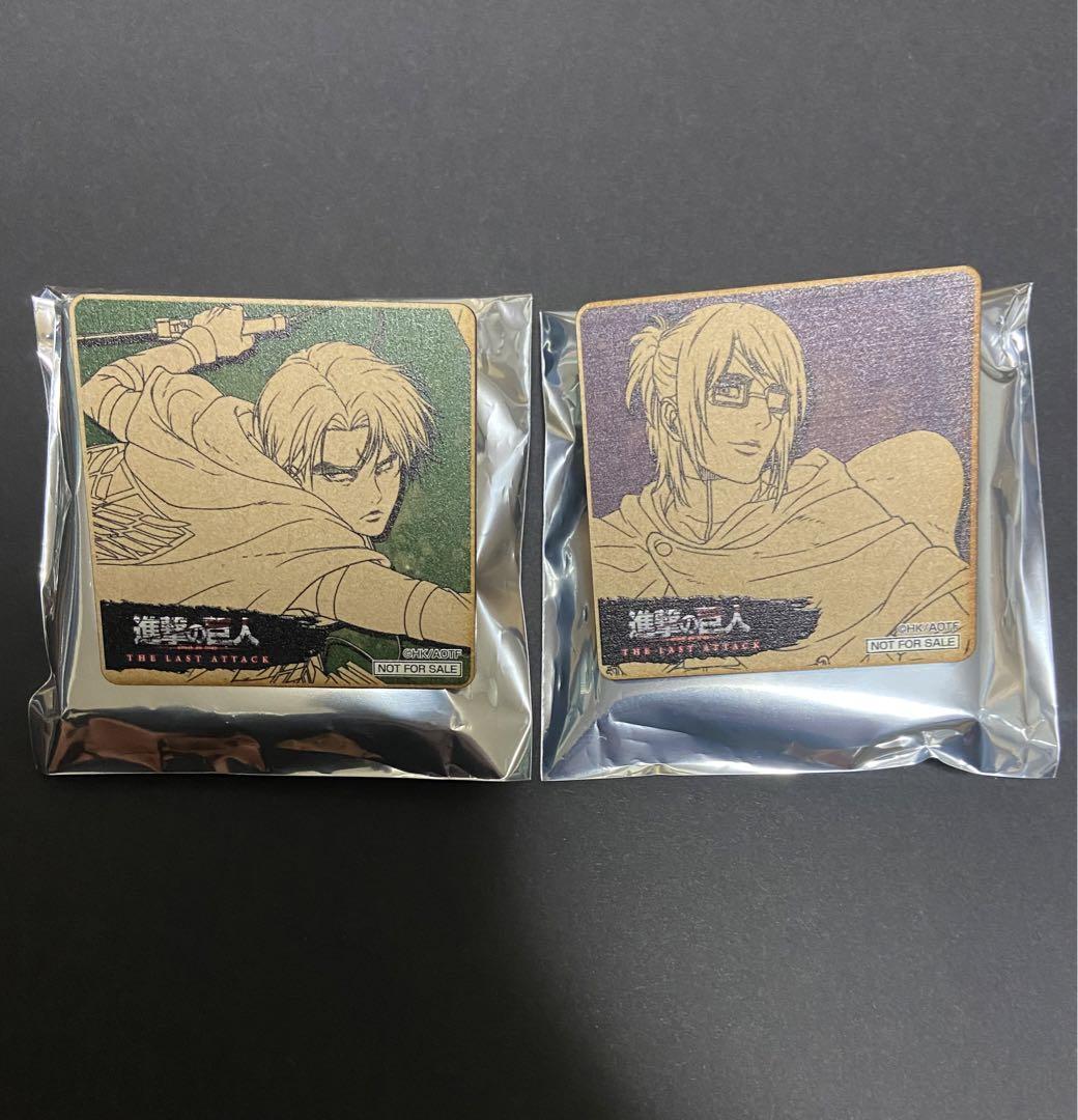 Attack on Titan Badge Lot of 2 Levi Hange Wooden Cinema exclusive Not for sale