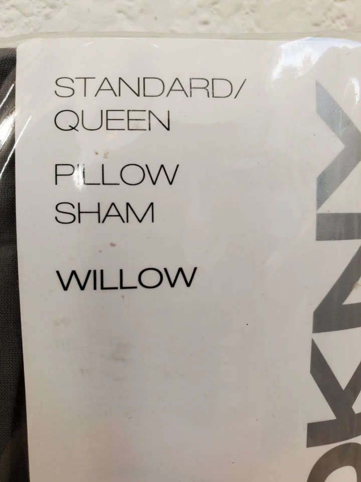 Almohada DKNY Sham Estándar Reina Sauce Gris Pizarra Puntada Acanalada 20x30 Nueva con Etiquetas Foto 2 de 4