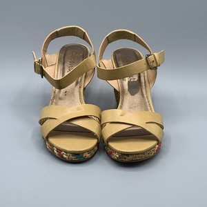 Sandalias Para Mujer Alpargatas Cocos Color Beige Con Tacón De Cuña Hebilla  Ajustable 9 | eBay