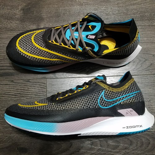NIKE ZoomX Streakfly Running Shoes Mens 8.5 Womens 10 Black Blue Racing