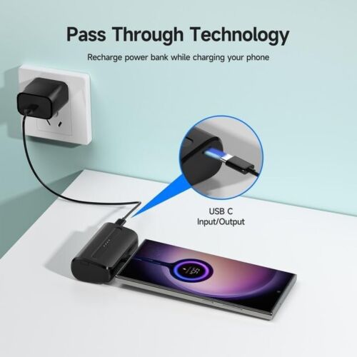 NEWDERY 6600mAh USB-C Power Bank – Mini Fast Charger for Galaxy, Pixel, Android - Picture 6 of 13