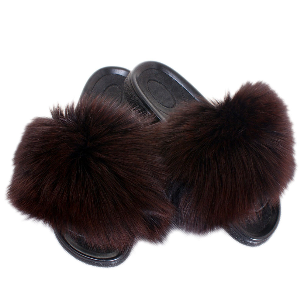 Fell Latschen Pelz Pantoffeln mit braun Fuchs NEU! Schlappen Sandalen mit Pelz | eBay.de