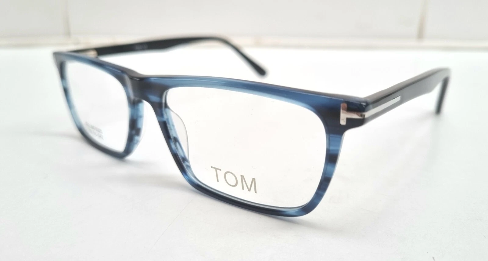 Telaio Ottico Occhiali Stile Tom Ford Vintage Rettangolare Blu Nero 52 X 16.