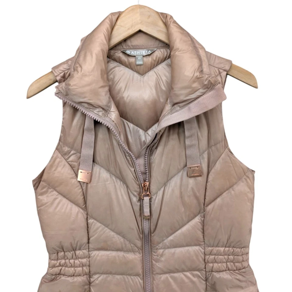Chaleco Athleta Banner Peak Down para mujer rosa nuevo rosa cremallera completa acolchado talla XS Foto 4 de 4